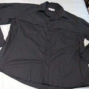 Galls Solid Black Tactical Long Sleeve Shirt Large